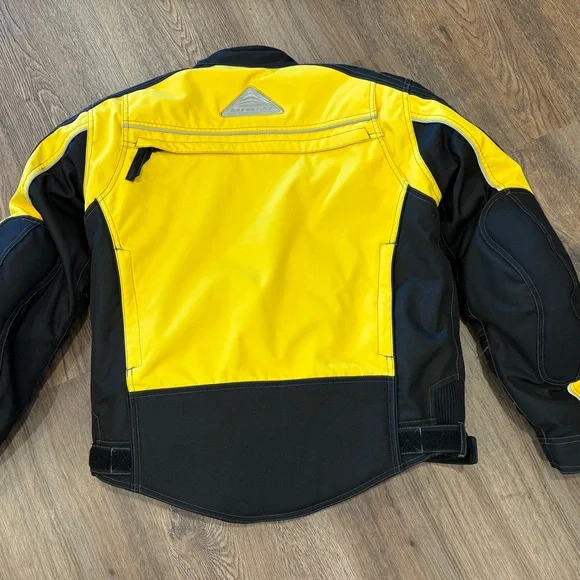 Tourmaster Men’s Black And Yellow Motorcycle Jacket Size S Multiple Pockets - Picture 3 of 7